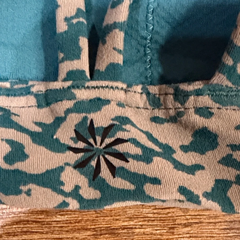 Athleta Exhale Animal Print Teal & gray sports bra Size small - Picture 5 of 6